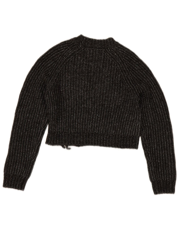 Maglione cardigan corto avvolgente per ragazze Benetton 10-11 anni grigio screziato
