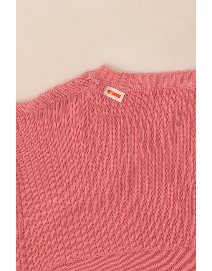 MOSCHINO Maglione da uomo con scollo a V piccolo in cotone rosa