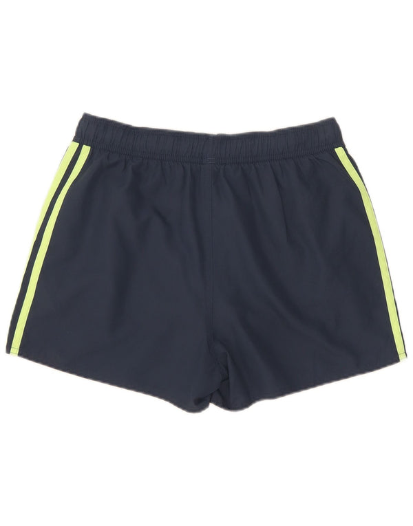 Pantaloncini sportivi da donna Adidas UK 10 Small blu navy in poliestere