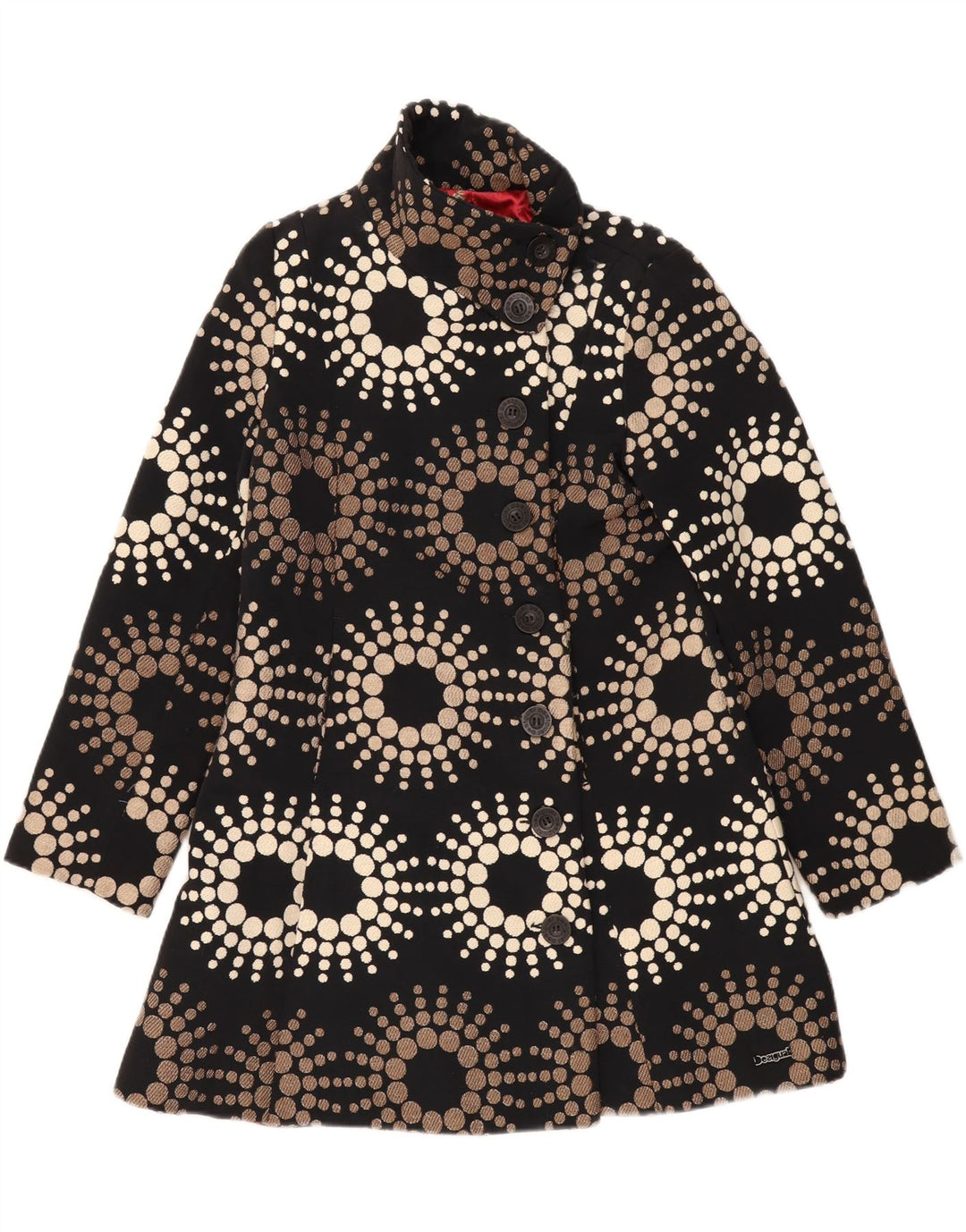 Cappotto Desigual da donna EU 44 XL poliestere geometrico nero