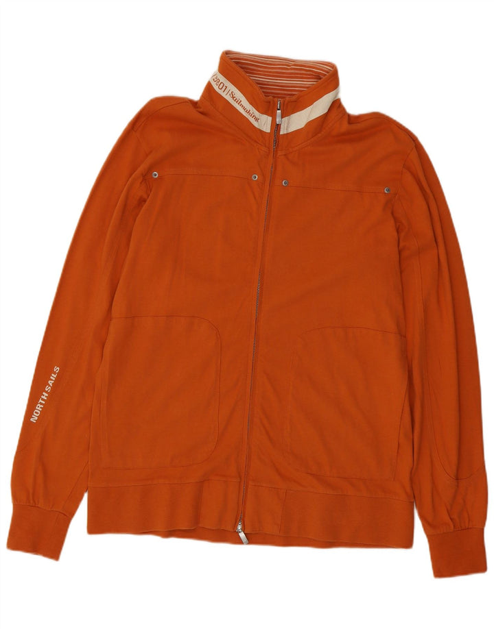 Giacca da ginnastica da uomo con grafica North Sails XL in cotone arancione nautico