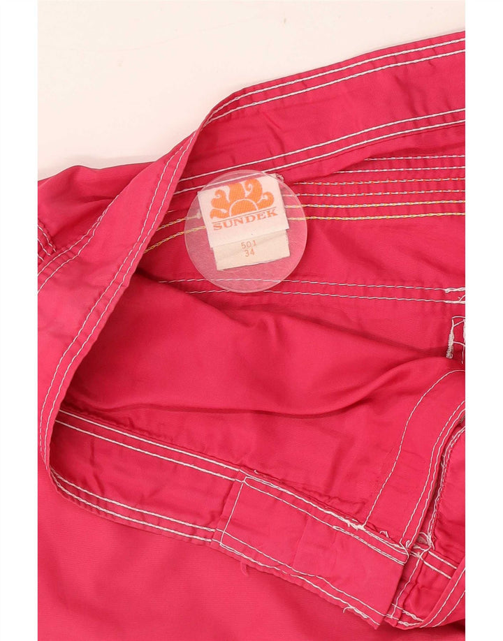 Pantaloncini da bagno da uomo Sundek grandi in nylon rosa