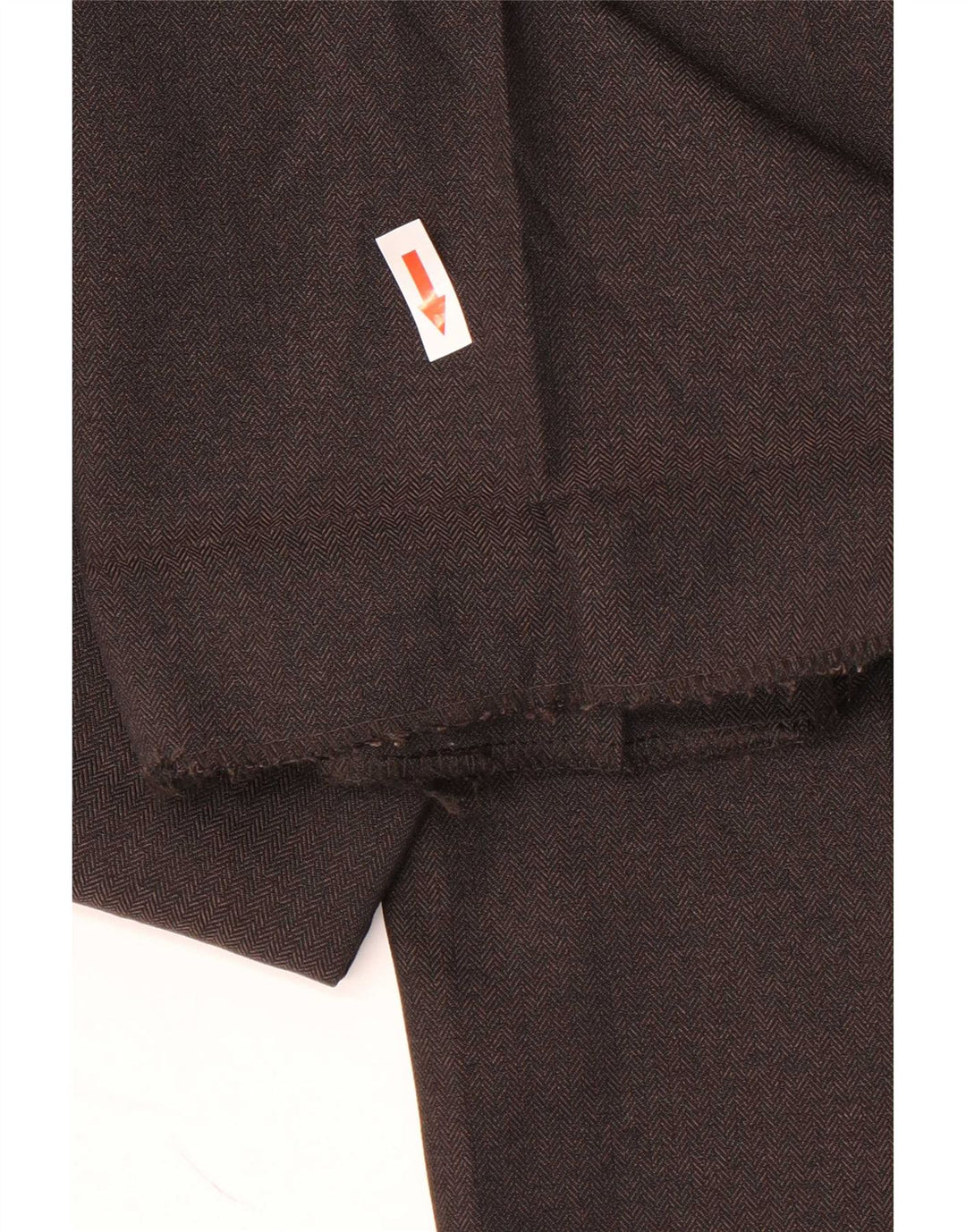Pantaloni da abito dritti da uomo Marks & Spencer W34 L31 Marrone a spina di pesce
