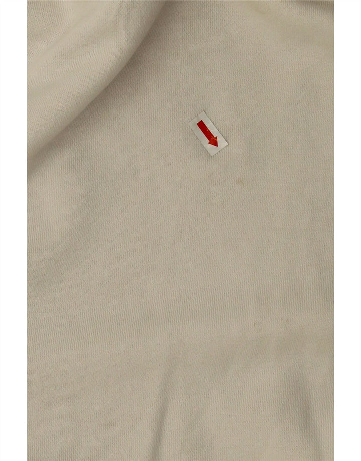 Felpa oversize corta da donna Nike, maglione UK 14, cotone bianco sporco medio
