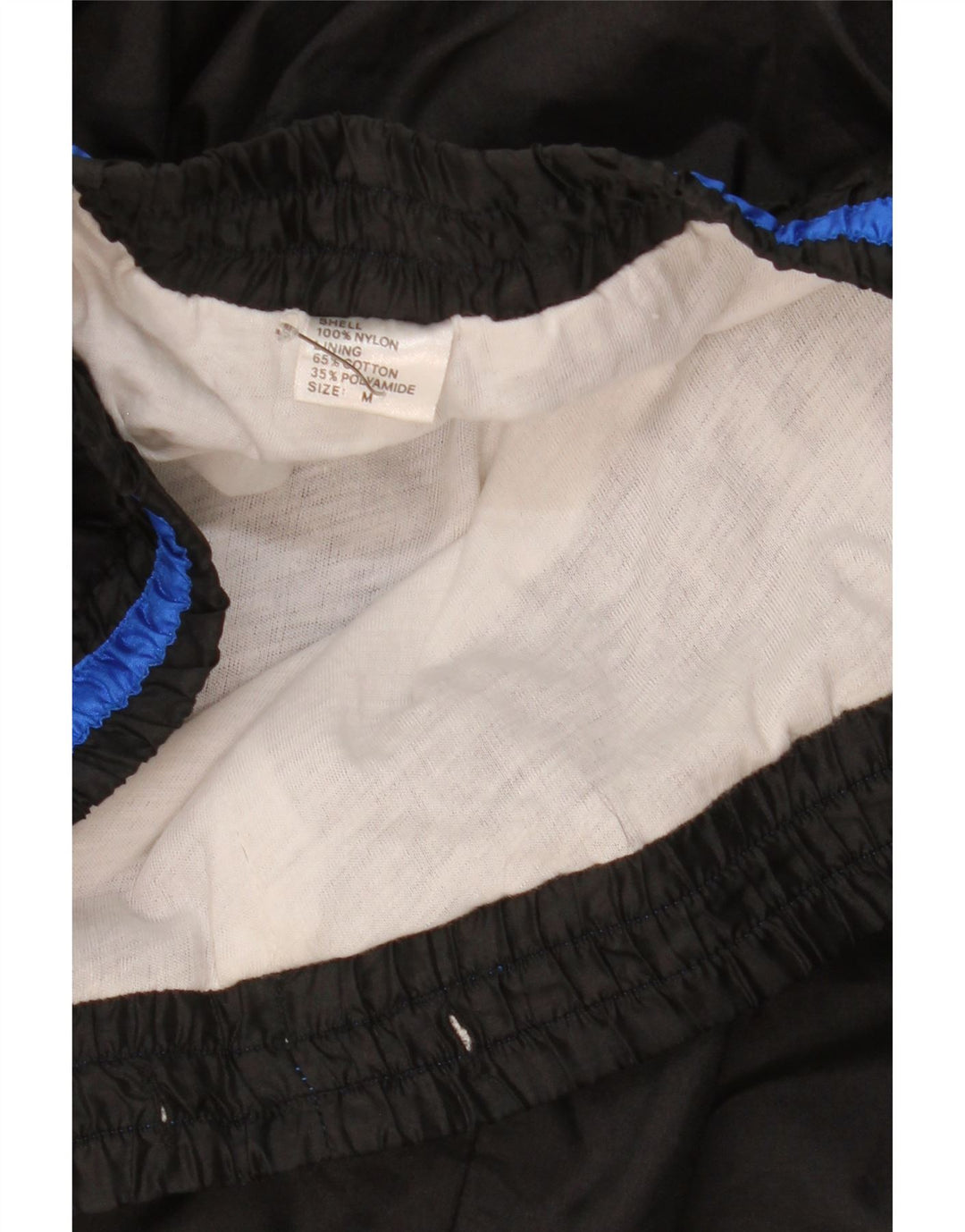 Pantaloni da tuta da uomo vintage da jogging in nylon color block medio nero