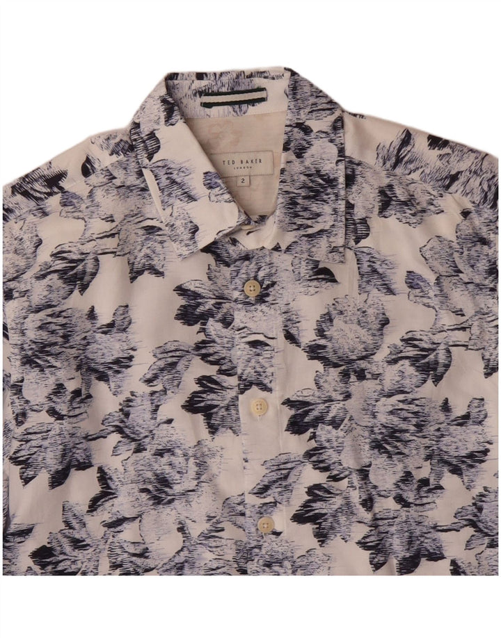 Camicia da uomo TED BAKER taglia 2 piccola in cotone floreale bianco