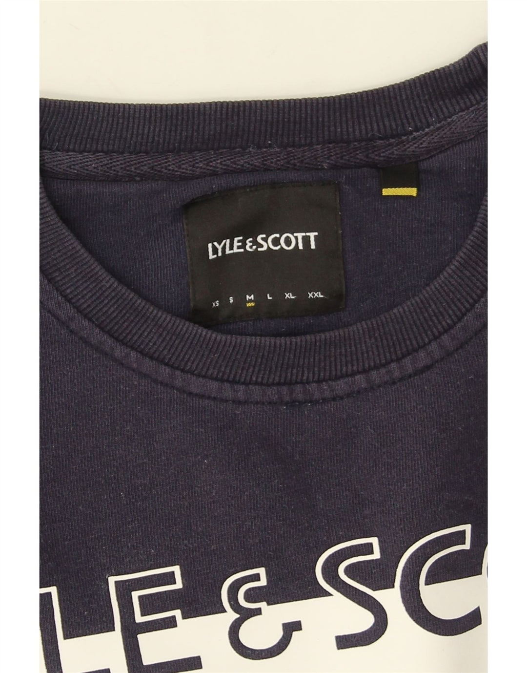 Felpa grafica da uomo Lyle & Scott, maglione medio, blu navy, color block