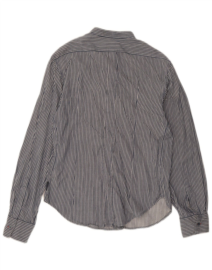 Camicia Armani Jeans Uomo Large in cotone a righe blu navy