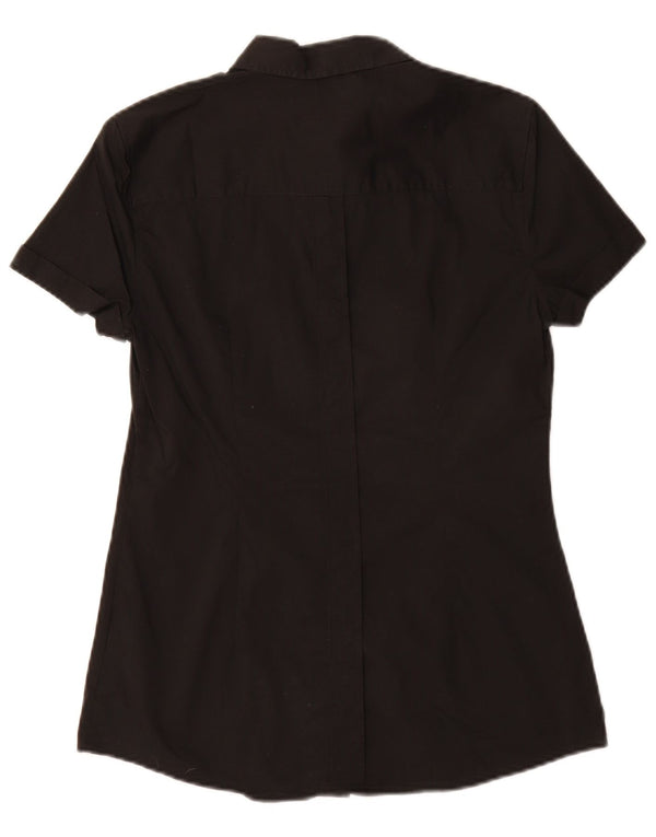 Dolce & Gabbana Womens Short Sleeve Shirt IT 42 Medium Black Cotton