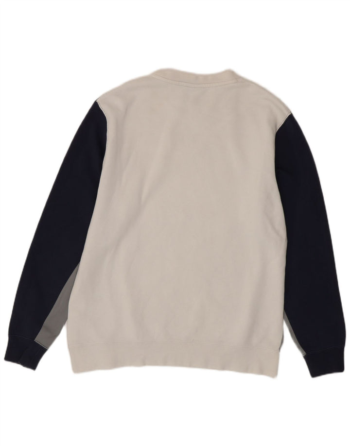 Felpa grafica Nike da uomo, maglione grande, cotone color block bianco