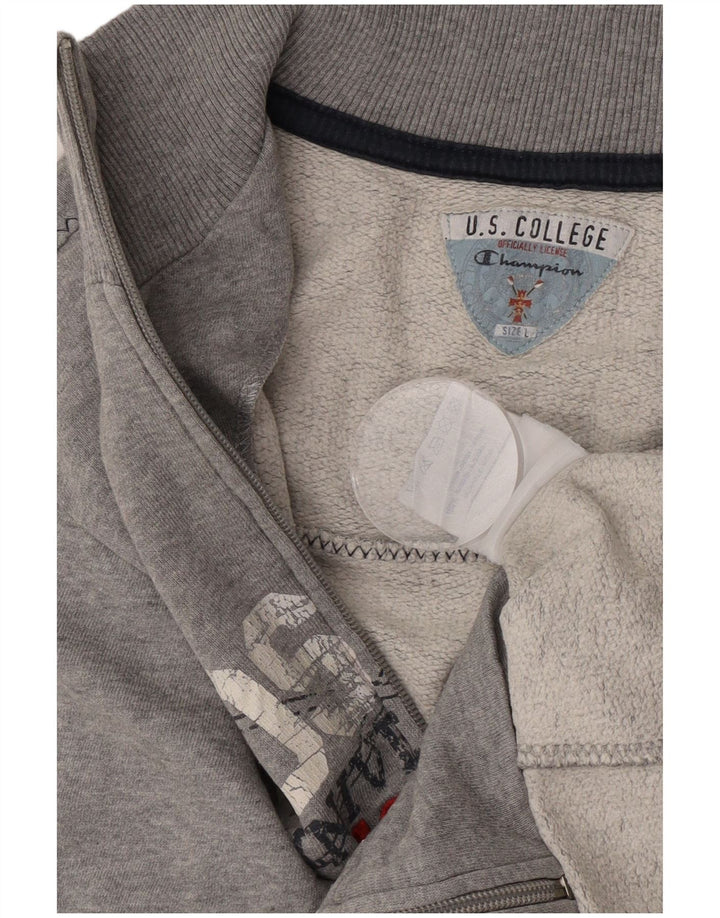 Giacca da ginnastica Champion Boston Graphic da uomo, grande, in cotone grigio