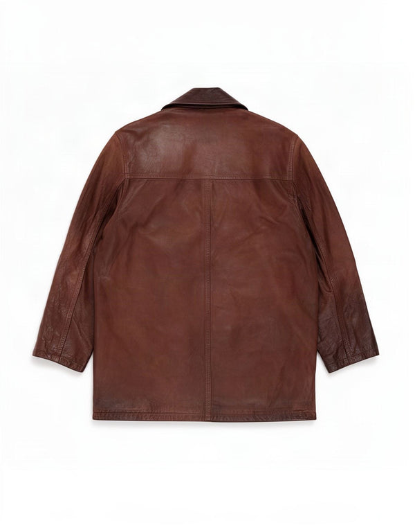E.B. Cappotto in pelle da uomo Company UK 38 Marrone medio