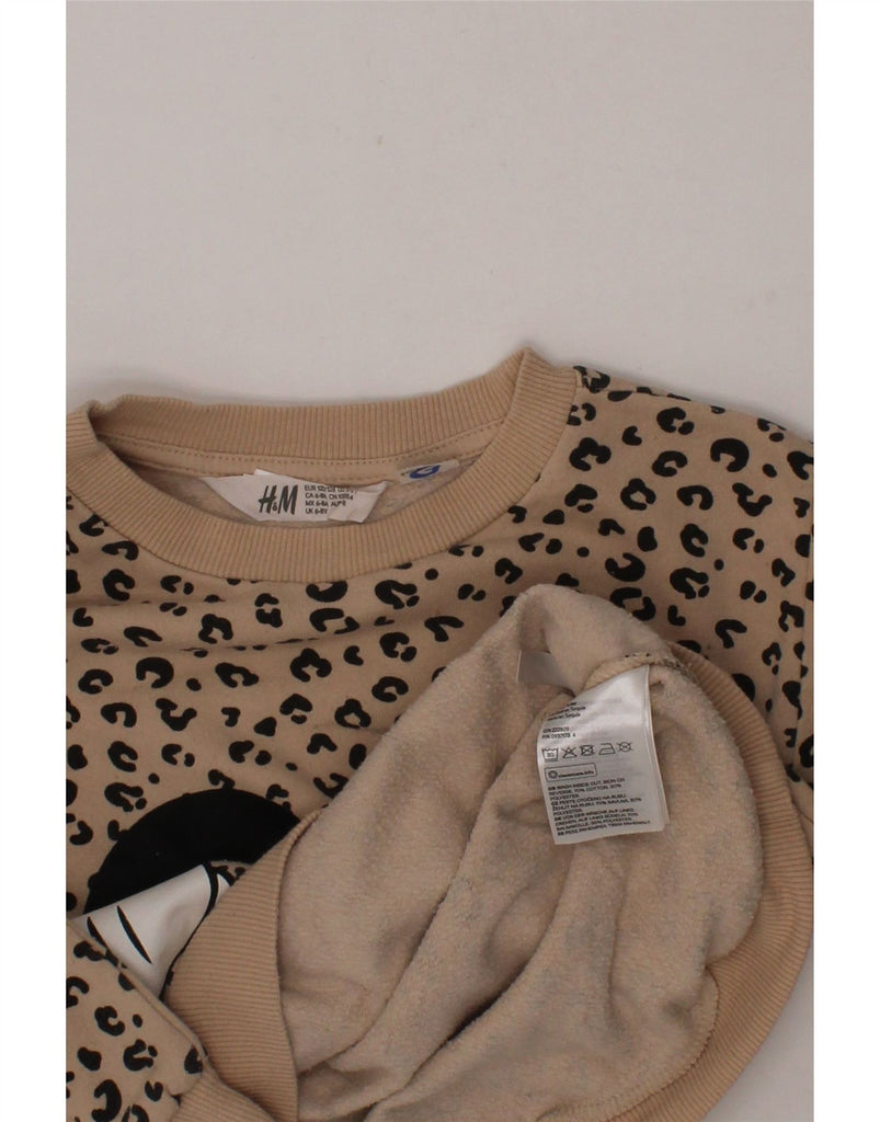 H&M Girls Mickey Mouse Sweatshirt Jumper 6-7 Years Beige Animal Print Vintage H&M and Second-Hand H&M from Messina Hembry 
