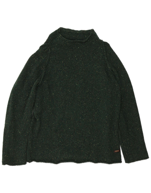 Maglione maglione collo alto da donna Gas UK 20 2XL Lana screziata verde