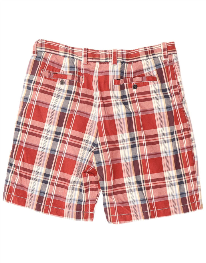 Pantaloncini chino da uomo IZOD W38 XL in cotone a quadri rossi