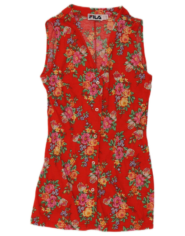 Abito camicia senza maniche da donna Fila IT 46 Large arancione floreale