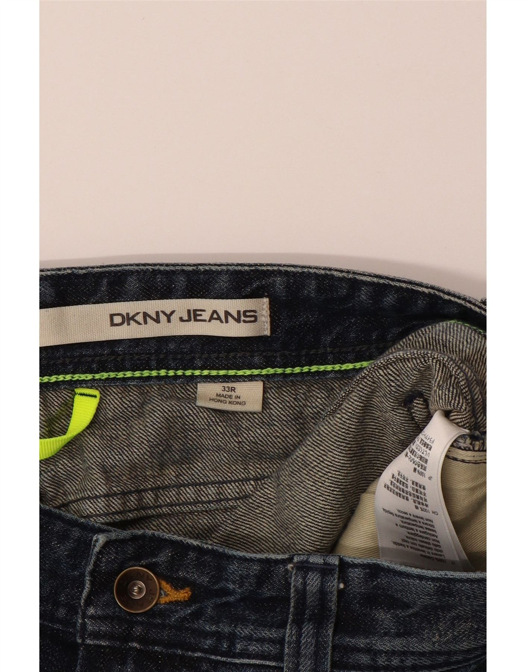 DKNY Mens Straight Jeans W33 L31 Blue Cotton
