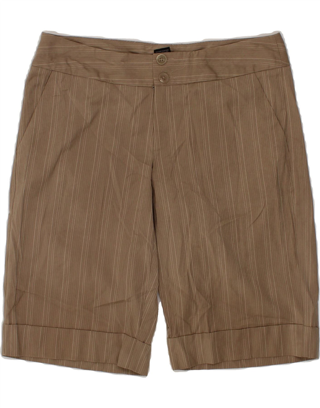 MOSSIMO Womens Chino Shorts US 8 Medium W30  Brown Striped Polyester Vintage Mossimo and Second-Hand Mossimo from Messina Hembry 