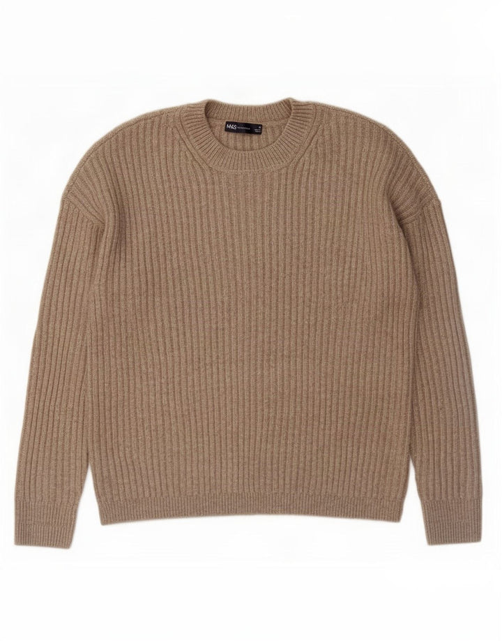 Maglione maglione girocollo da donna Marks & Spencer UK 14 Marrone medio