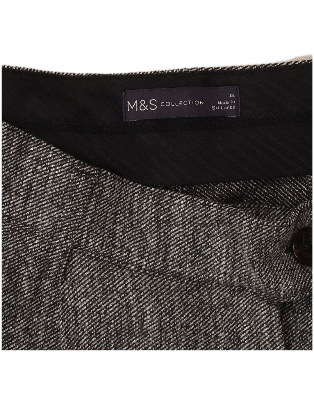 Pantaloni da abito dritti da donna Marks & Spencer UK 12 Medium W30 L27 Grigio