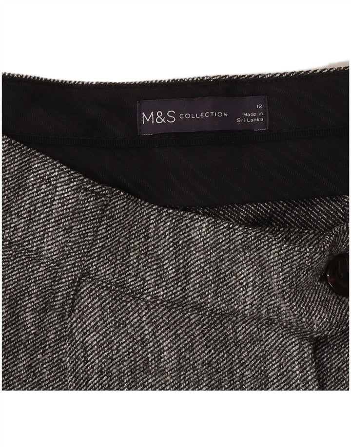 Pantaloni da abito dritti da donna Marks & Spencer UK 12 Medium W30 L27 Grigio