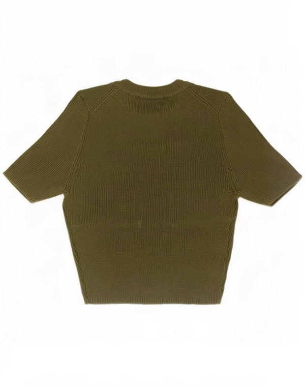 T-shirt corta da donna Zara UK 8 piccola verde poliestere