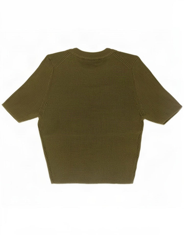 T-shirt corta da donna Zara UK 8 piccola verde poliestere