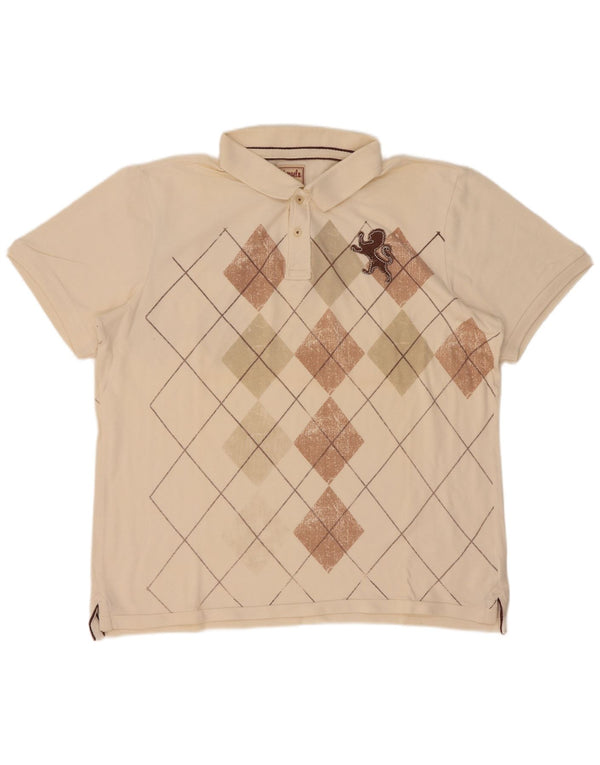 Polo da uomo Kenvelo 2XL Beige Argyle/Diamond Cotton