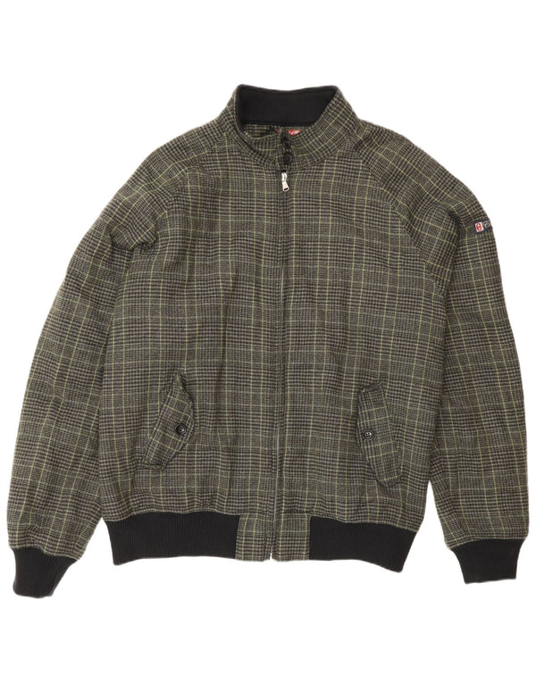 Giubbotto bomber da uomo Conte of Florence UK 42 XL lana a quadri verdi