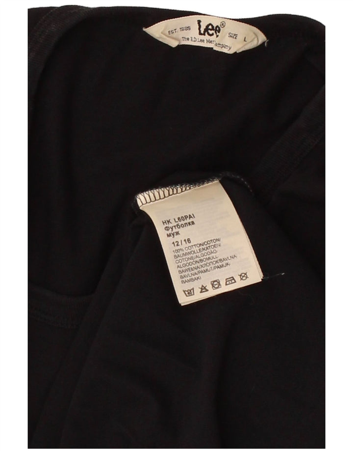 T-shirt grafica da uomo LEE Top grande in cotone nero