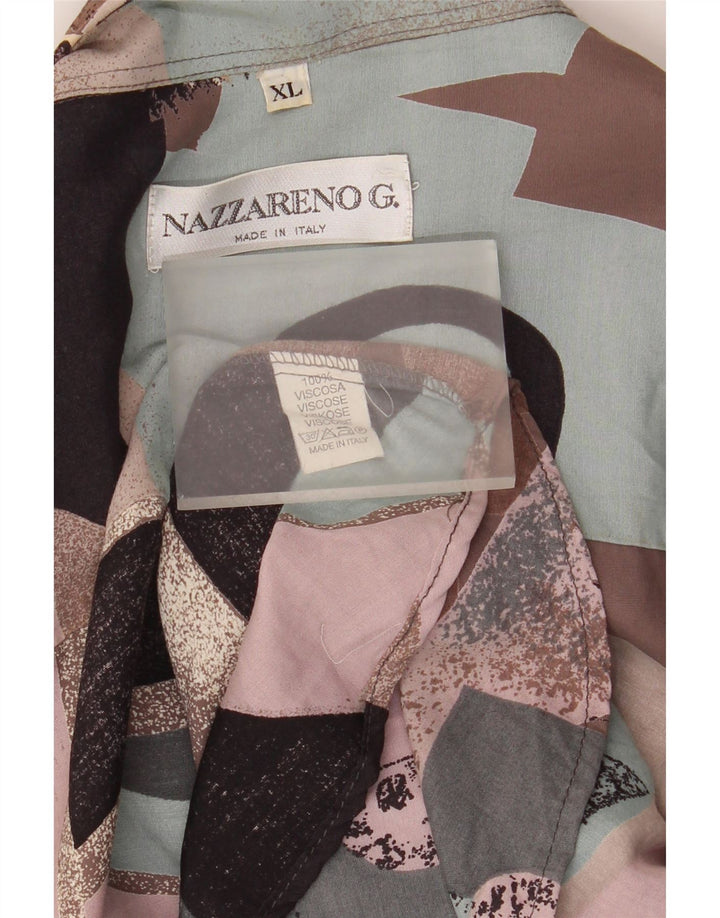 Nazzareno G. Camicia Uomo Fantasia Astratta XL Viscosa Multicolore