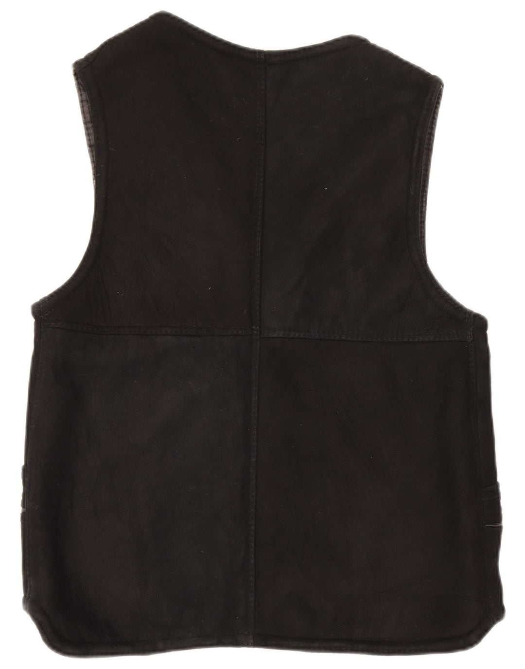 Gilet Sherpa da donna vintage UK 14 grande nero