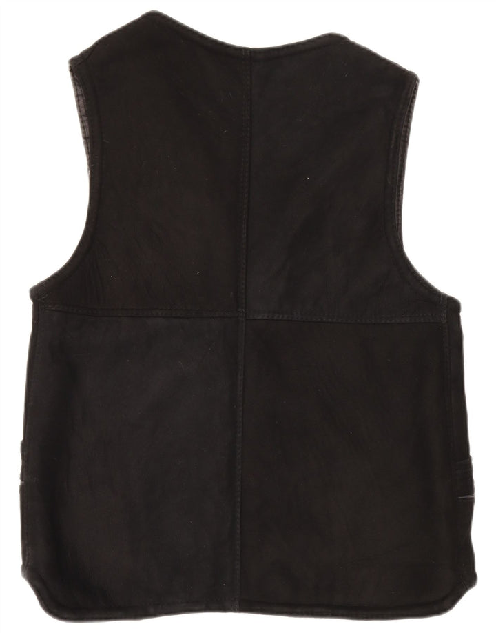 Gilet Sherpa da donna vintage UK 14 grande nero
