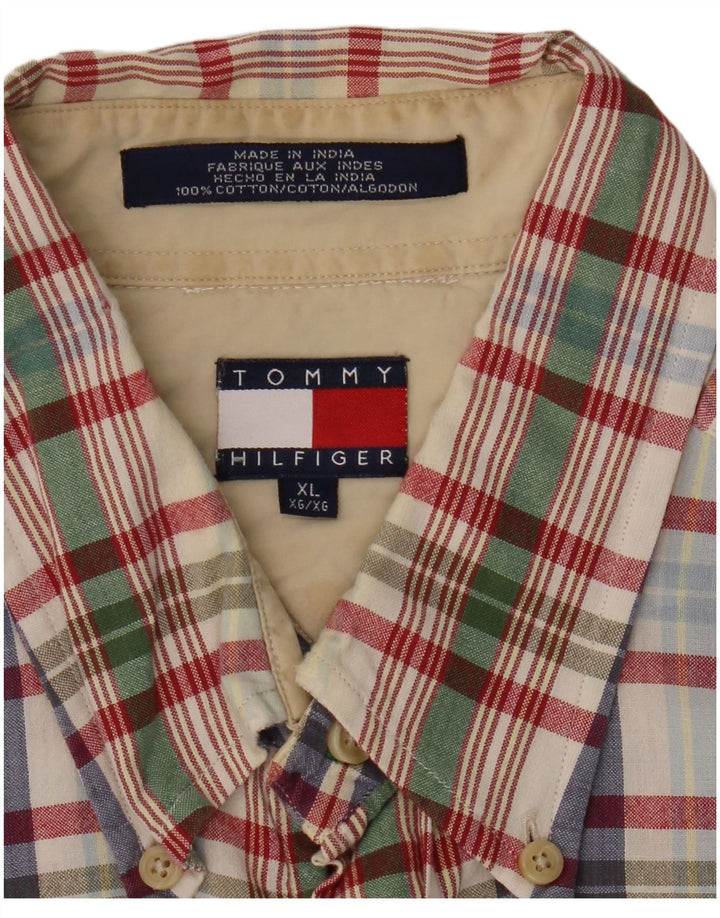 Camicia da uomo Tommy Hilfiger XL in cotone a quadri multicolore