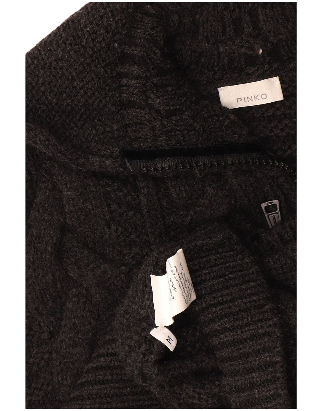 Maglione cardigan poncho con cappuccio oversize da donna Pinko UK 14 Grigio medio