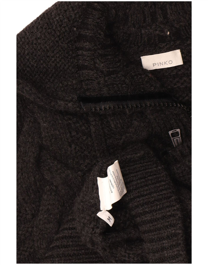 Maglione cardigan poncho con cappuccio oversize da donna Pinko UK 14 Grigio medio