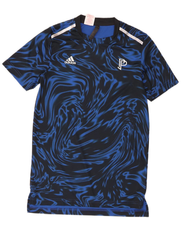 Adidas Boys Aeroready Graphic T-Shirt Top 13-14 Years Blue Tie Dye