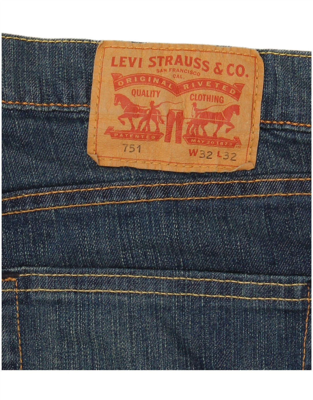 Levi's Uomo 751 Jeans dritti W32 L32 Cotone blu navy
