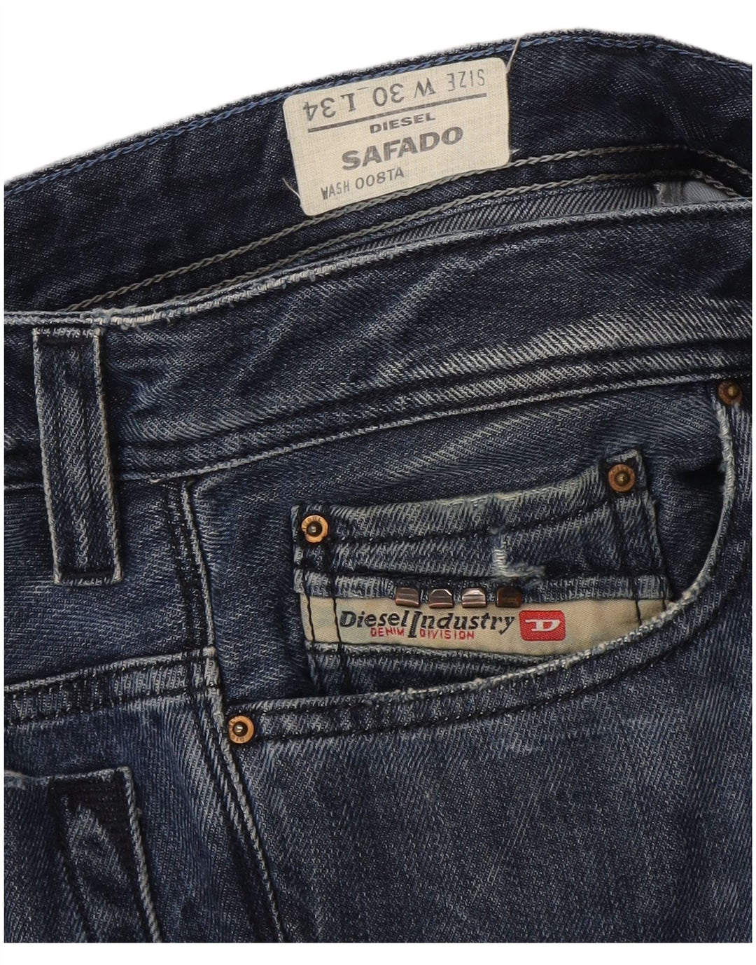 Jeans dritti da uomo Diesel Safado W30 L34 cotone blu