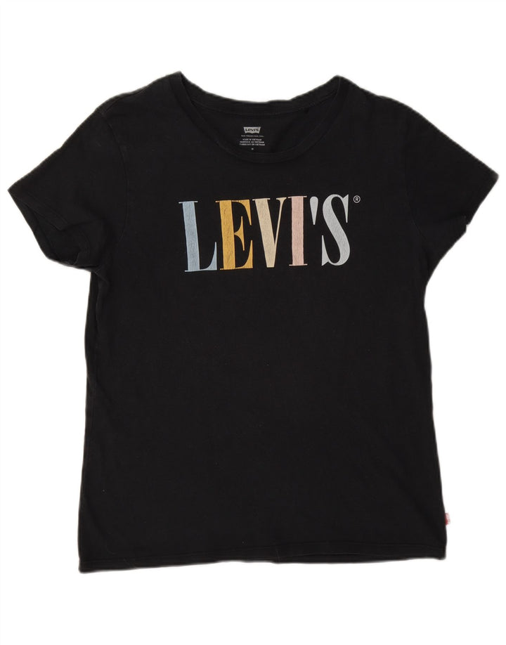 T-shirt grafica da donna Levi's Top UK 14 Medium Nero