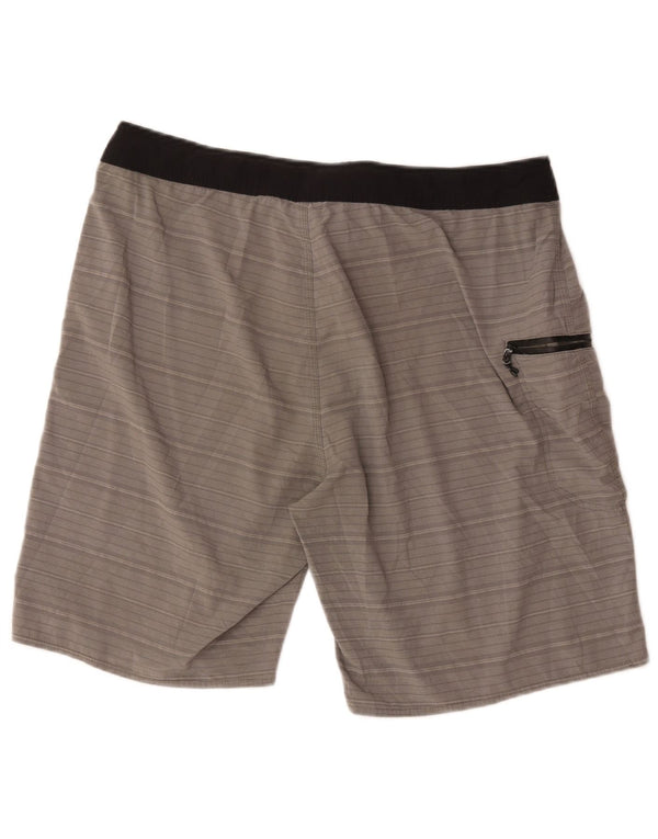 Pantaloncini da bagno da uomo Rip Curl, poliestere a righe grandi, grigio