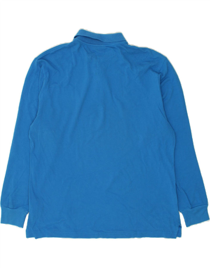 CHAMPION Mens Long Sleeve Polo Shirt Large Blue Cotton Vintage Champion and Second-Hand Champion from Messina Hembry 