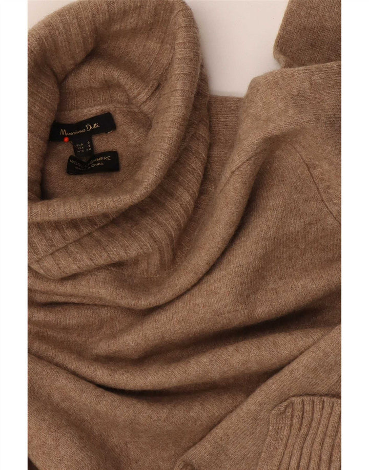 Maglione maglione da donna a collo alto Massimo Dutti UK 10 piccolo in lana marrone