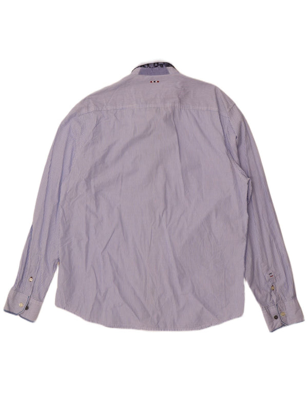 Napapijri Mens Geographic Shirt 2XL Blue Pinstripe