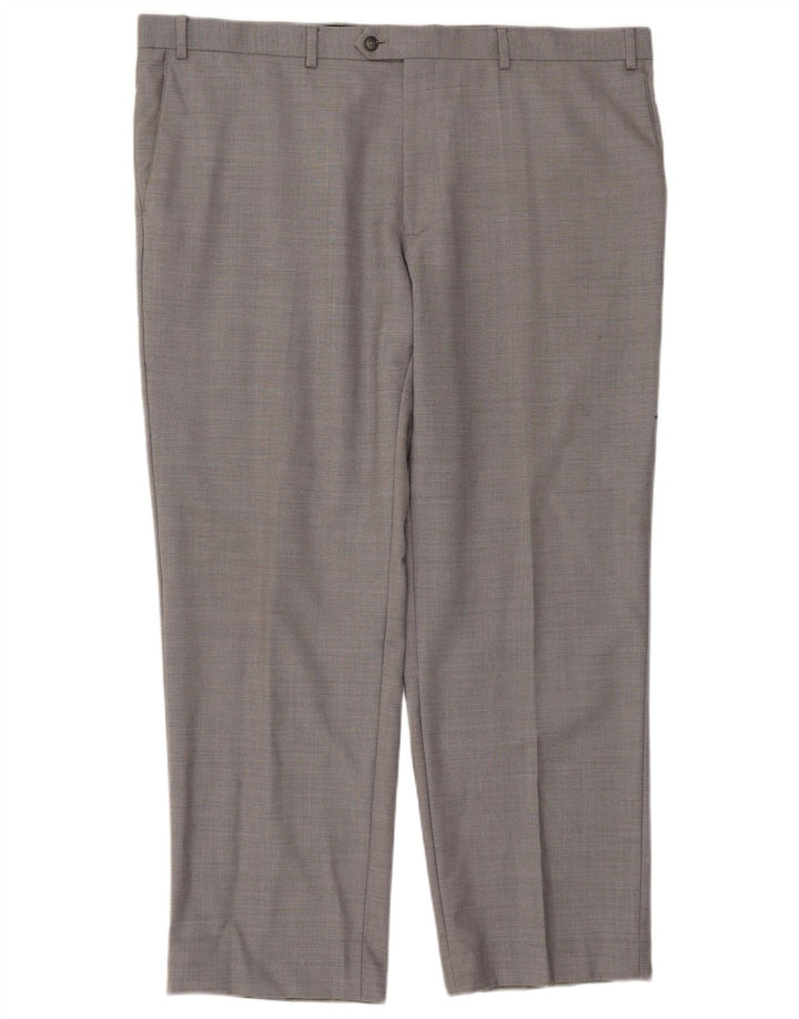 Pantaloni da abito affusolati da uomo Marks & Spencer W44 L31 lana grigia