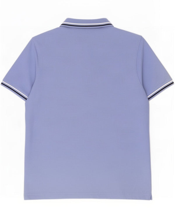 Polo da uomo Lotto Life XL in cotone a righe viola
