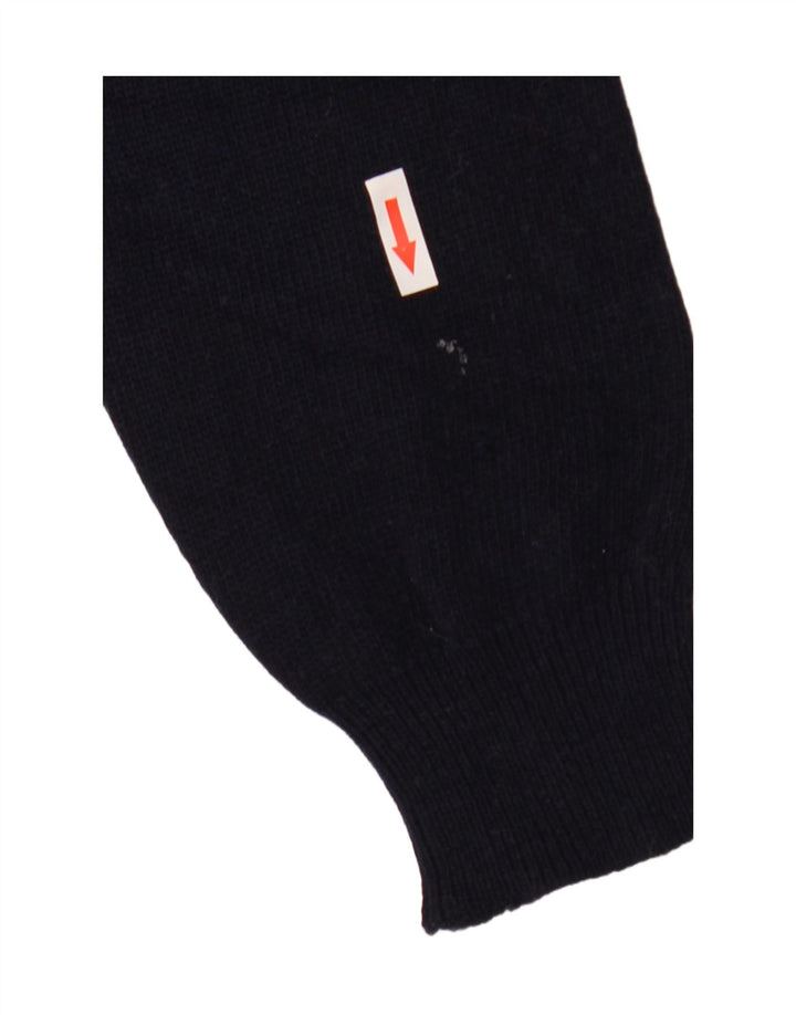 Maglione vintage da uomo girocollo, grande, blu navy, a rombi/diamante