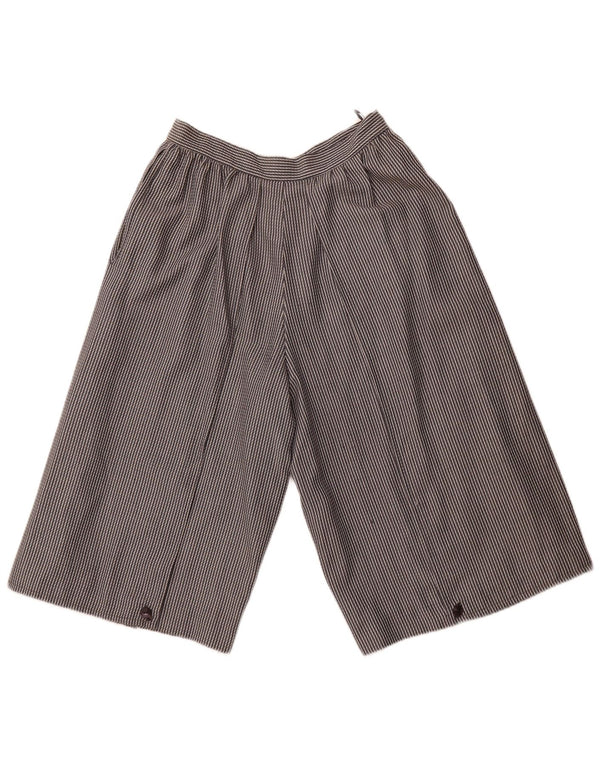 Bermuda da donna a vita alta VINTAGE IT 44 medio W26 grigio a righe