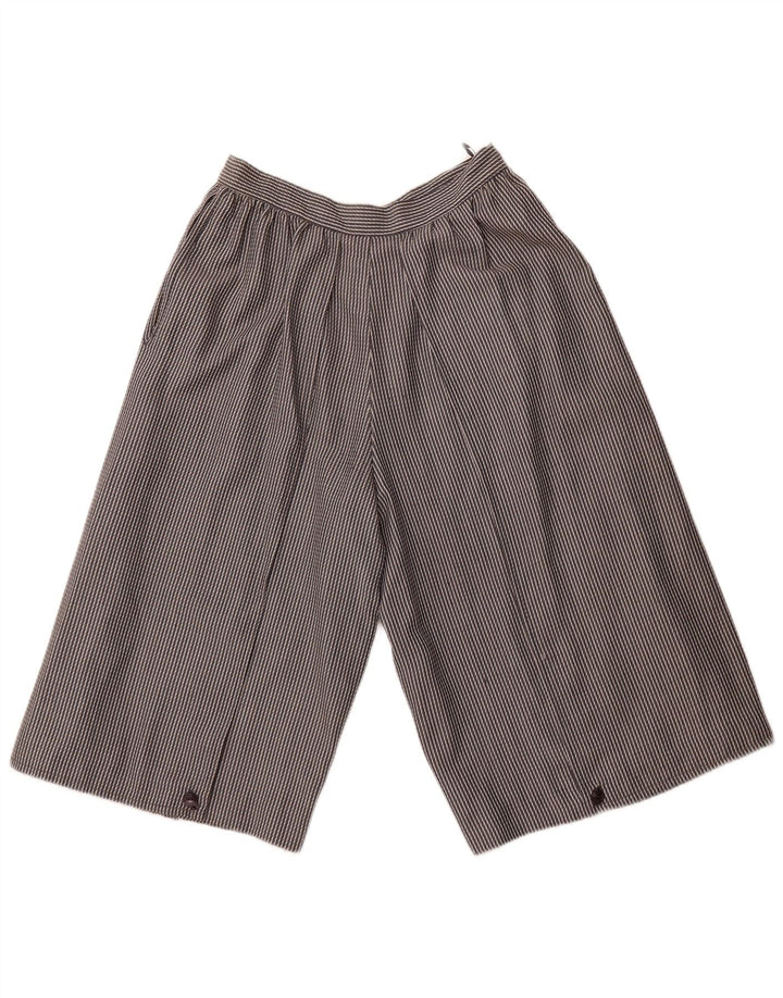 Bermuda da donna a vita alta VINTAGE IT 44 medio W26 grigio a righe