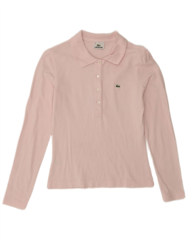 Polo da donna a maniche lunghe Lacoste taglia 40 cotone rosa medio